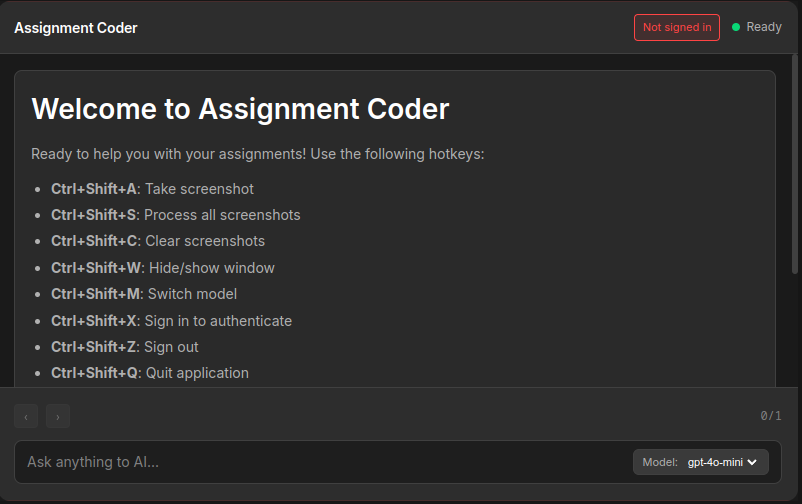 Assessment Coder UI